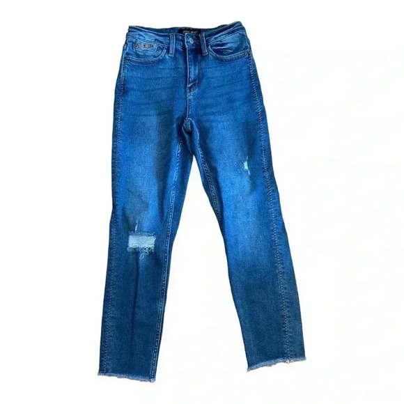 Judy Blue Boyfriend Fit Distressed Denim Jeans size 0/24 - Picture 1 of 11